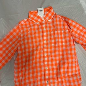 neon orange button  down shirt from crewcuts